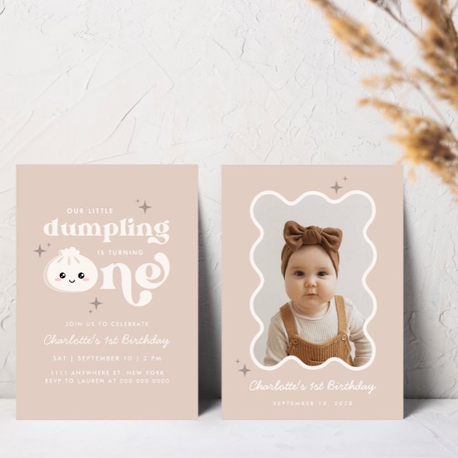 Little Dumpling Bao Dim Sum Birthday Invitation (Creator Uploaded)