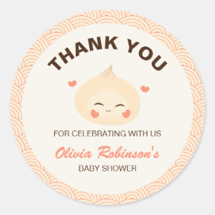Little Dumpling Dim Sum Baby Shower  Classic Round Sticker
