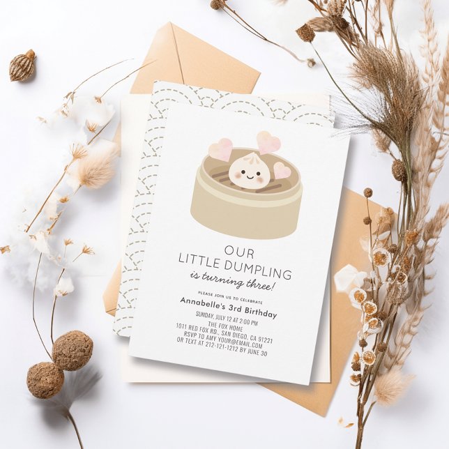 Little Dumpling Gender-neutral Birthday Invitation (Creator Uploaded)
