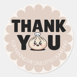 Little Dumpling Girl 1st Birthday Classic Round Sticker