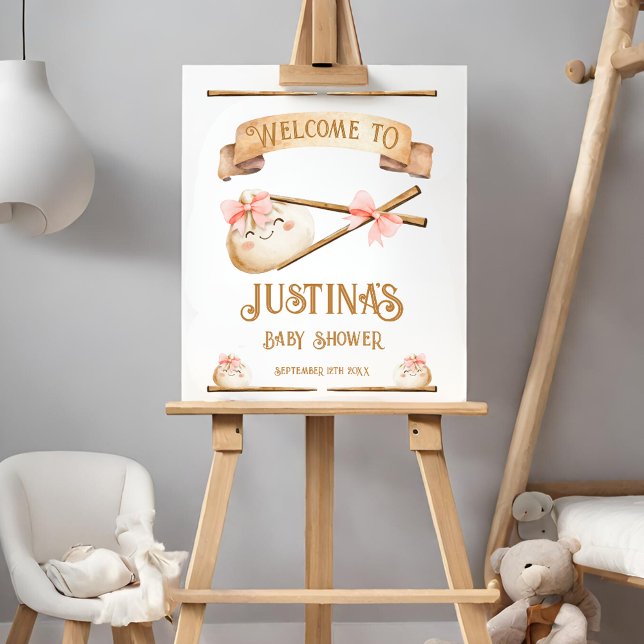 Little Dumpling Girl Baby Shower Welcome Sign (Creator Uploaded)