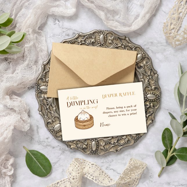 Little Dumpling Kawaii Baby Shower Diaper Raffle Enclosure Card (Creator Uploaded)