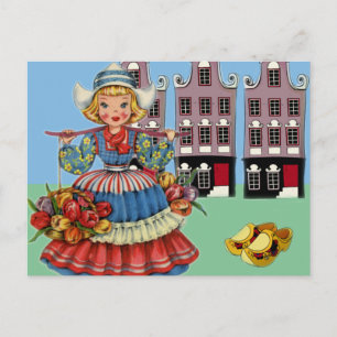 Little Dutch Girl in National Costume Postcard