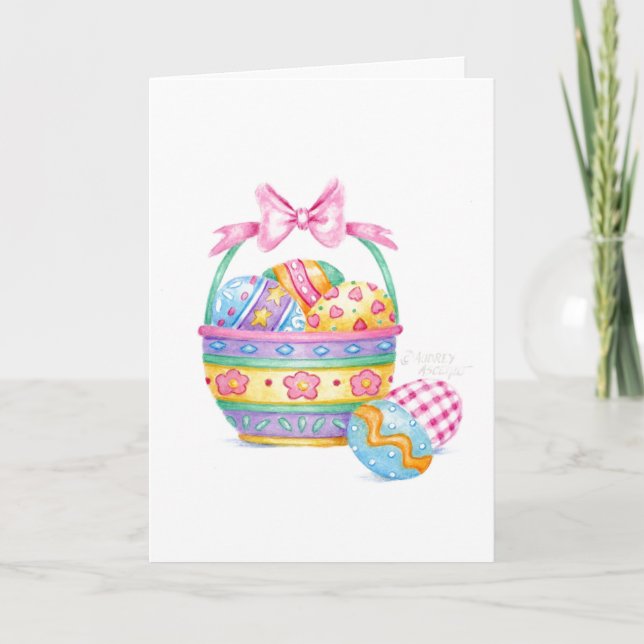 Little Easter Basket Joys and Blessings Card (Front)