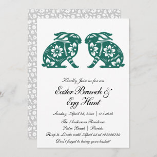 Little Easter Bunnies Easter Brunch+Egg Hunt Invitation