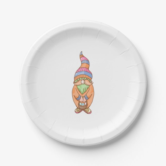 Little Easter Gnome   Paper Plate (Front)