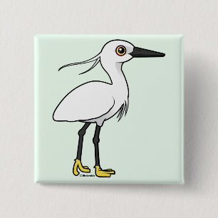 Little Egret 15 Cm Square Badge