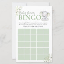 Little elephant Baby Girl Bingo Baby Shower Game