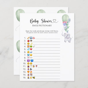 Little Elephant baby shower emoji pictionary game