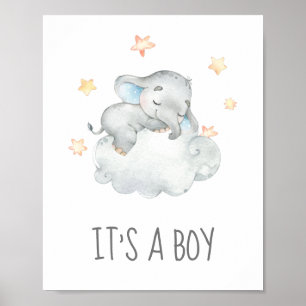 Little Elephant Baby Shower It's a Boy Sign