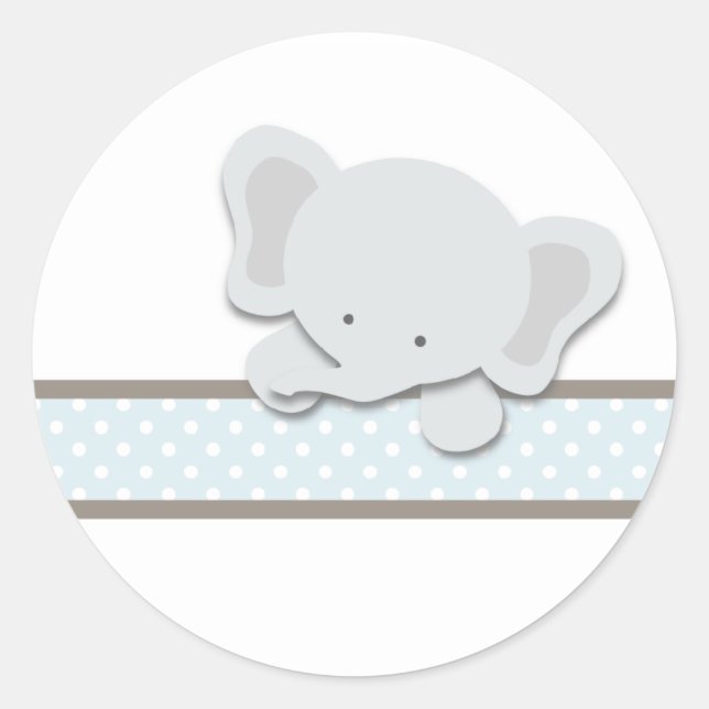 Little Elephant {Blue} | Stickers (Front)