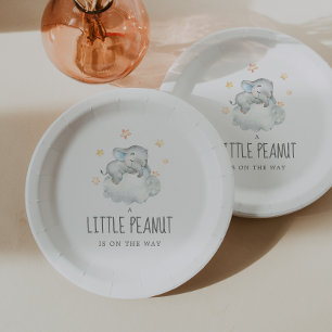 Little Elephant Boy Little Peanut Baby Shower Paper Plate