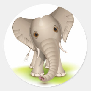 Little elephant classic round sticker