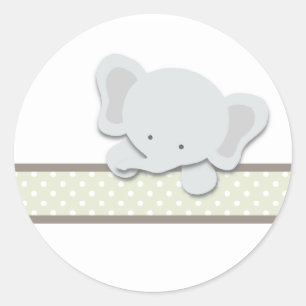 Little Elephant {Green}   Stickers