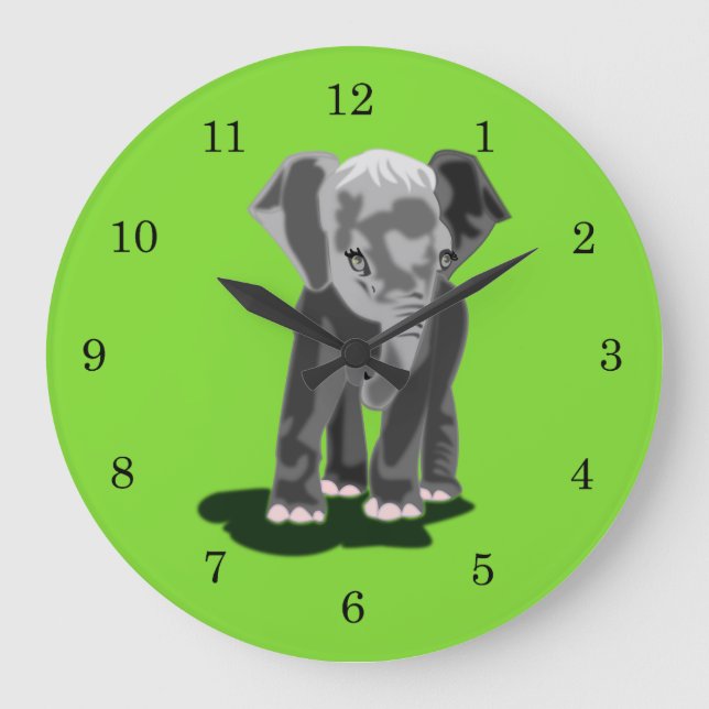 Little Elephant Large Clock (Front)