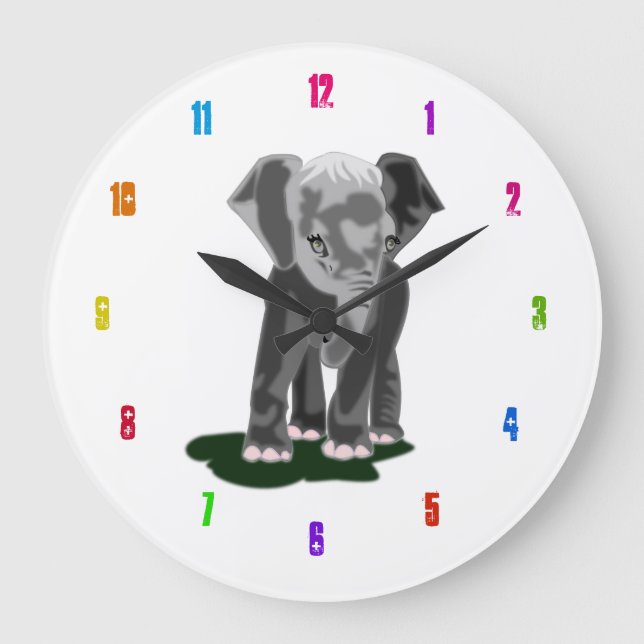 Little Elephant - Large Clock (Front)