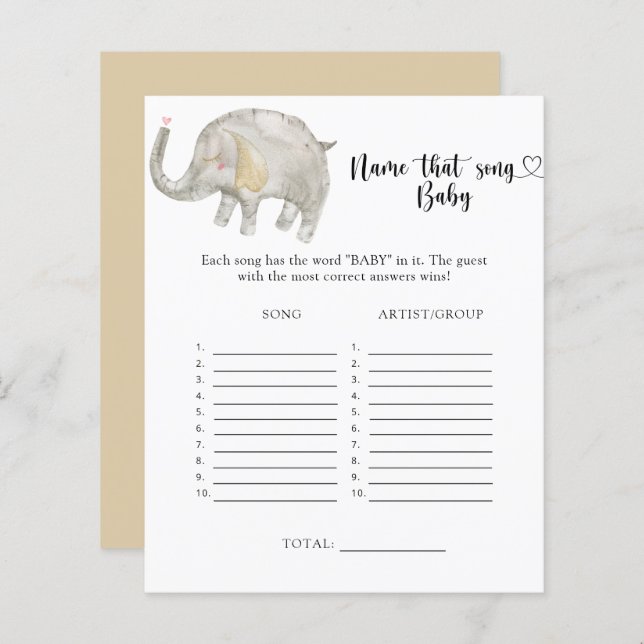 Little Elephant Name that Baby Song (Front/Back)