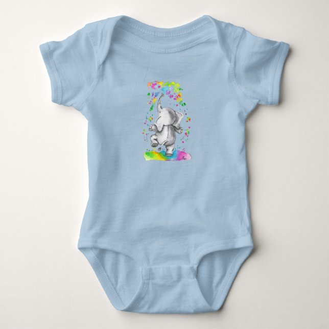 Little Elephant Splash of Color Baby Bodysuit (Front)
