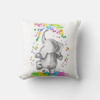 Little Elephant Splash of Color Cushion