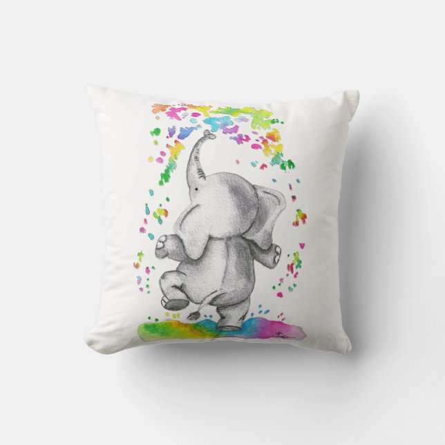 Little Elephant Splash of Colour Cushion (Front)