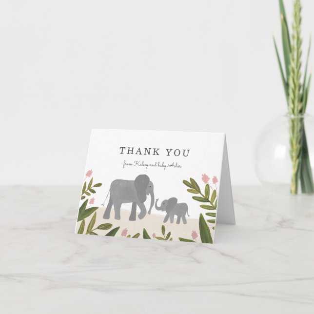 Little Elephant Thank You Note (Front)