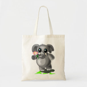 Little Elephant with Flower Tote Bag