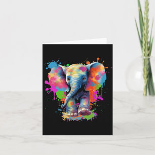 Little Elephant With Googly Eyes And Colourful Card