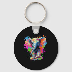 Little Elephant With Googly Eyes And Colourful Key Ring