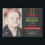 Little Elf cute Christmas Birthday Party photo Invitation<br><div class="desc">For more advanced customisation of this design,  simply select the "Customise It" button above!</div>