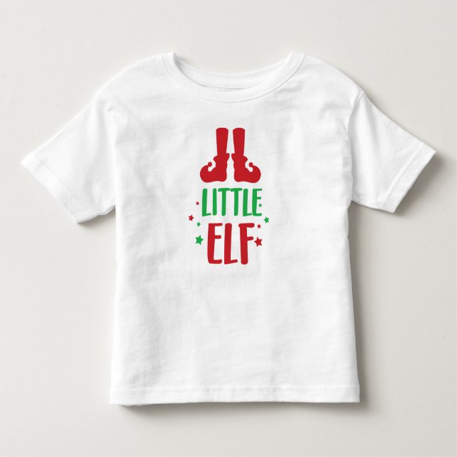 Little Elf, Elf Shoes, Stars, Christmas, Xmas Toddler T-Shirt (Front)