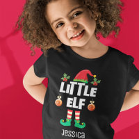 Little elf family matching christmas outfit name