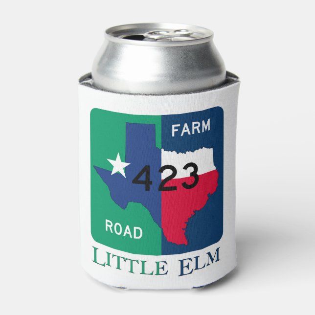 Little Elm, TX, FM 423 & Texas Longhorn Can Cooler (Can Front)