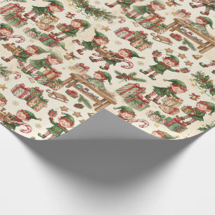 Little Elves Santa Workshop Christmas Wrap Paper