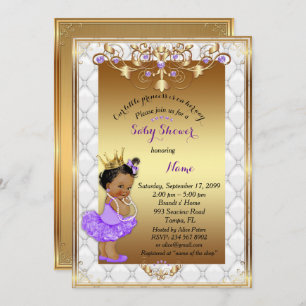 Little etnic Princess, Baby Shower Invitation,gold Invitation