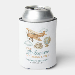 Little Explorer Aeroplane Birthday Can Cooler