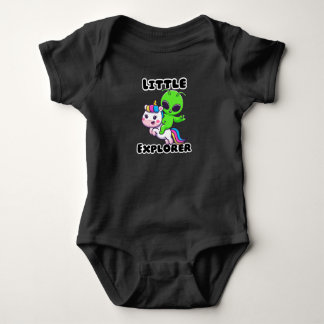 ​"Little Explorer" Alien Unicorn Baby Bodysuit