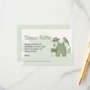 Little Explorer Baby Shower Diaper Raffle Enclosure Card