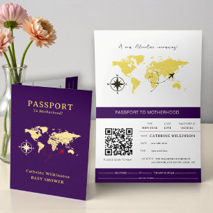 little explorer Baby Shower Passport Card