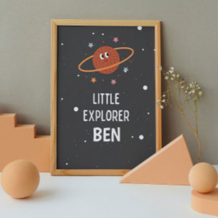 Little Explorer Custom Name Nursery Poster