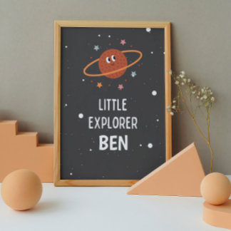 Little Explorer Custom Name Nursery Poster
