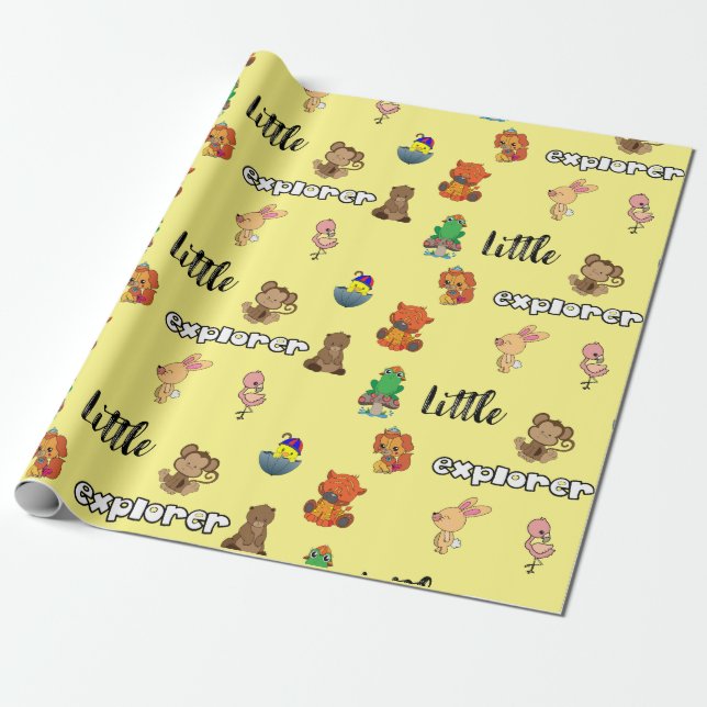 Little Explorer Flat Sheet Wrapping Paper (Unrolled)