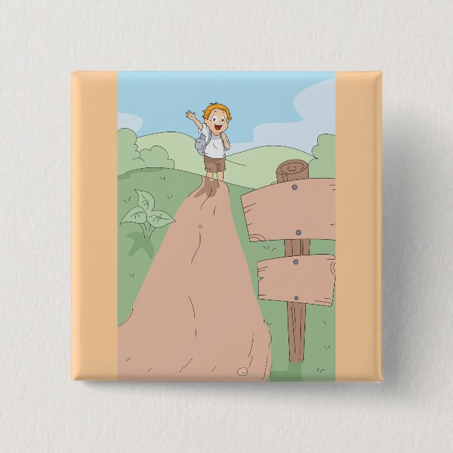 Little Explorer Hiking Adventure 15 Cm Square Badge (Front)