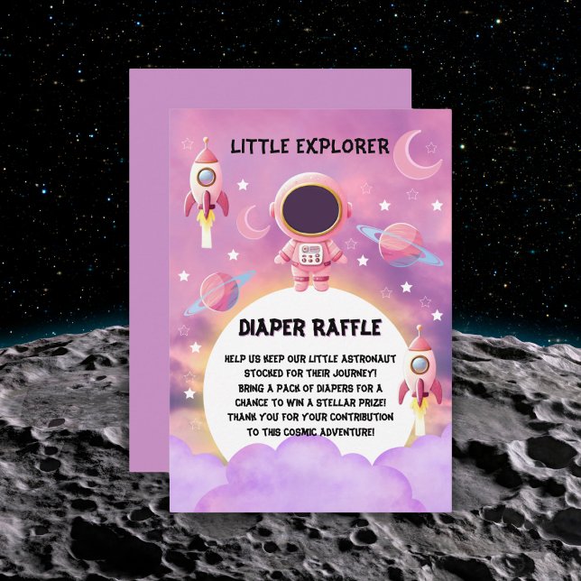 Little Explorer Modern Purple Baby Shower  Enclosure Card (Creator Uploaded)