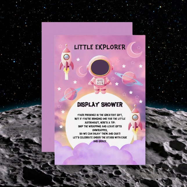 Little Explorer Modern Purple Baby Shower  Enclosure Card (Creator Uploaded)