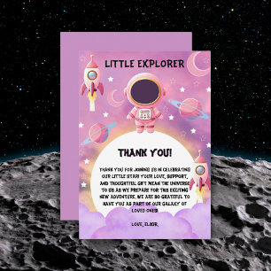 Little Explorer Modern Purple Baby Shower  Thank You Card