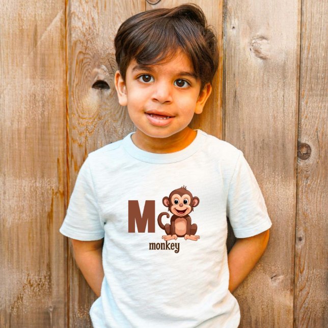 Little Explorer’s M for Monkey Toddler T-Shirt (Creator Uploaded)