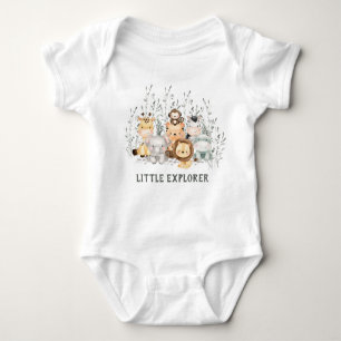 Little Explorer Safari Animals Baby Shower Baby Bodysuit