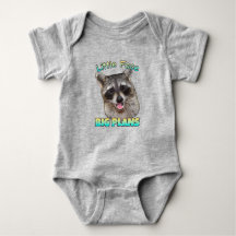 Little Face, Big Plans Racoon Baby Bodysuit