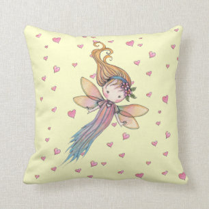 Little Fairy and Hearts  Pillow for Girls