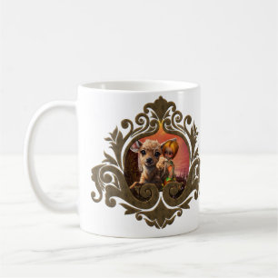 Little fairy and the cute fawn.  coffee mug